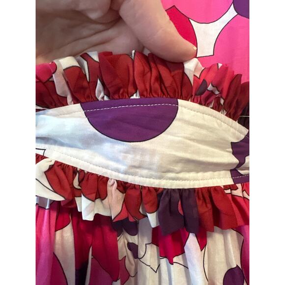 CeliaB Obsidiana Ruffle Puff Sleeve Mini Dress XS Pink Red Floral NWT - Picture 11 of 13